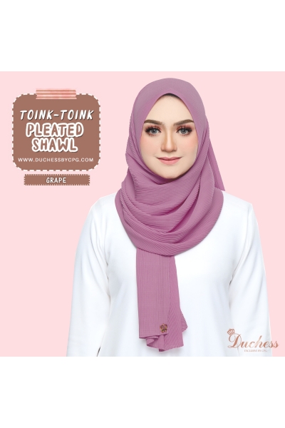 Pleated shawl - grape